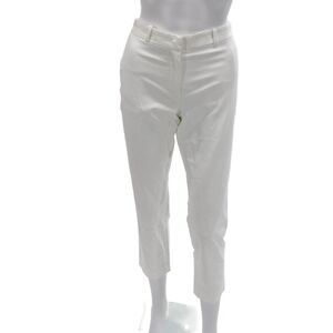 Joseph Womens White Cropped Cotton Pants Zip Size 40